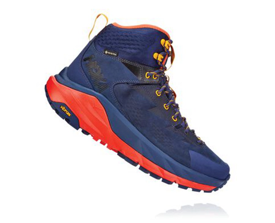 Botas De Montaña Hoka One One Hombre - Kaha Gore-Tex - Azules/Rojas - TWO798615